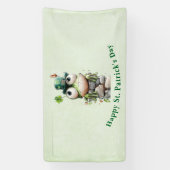 Frog with Green Hat and Shamrock St. Patrick's Day Banner (Vertikal)