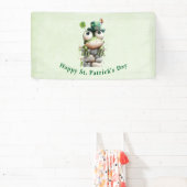 Frog with Green Hat and Shamrock St. Patrick's Day Banner (InSitu)