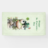 Frog with Green Hat and Shamrock St. Patrick's Day Banner (Horizontal)