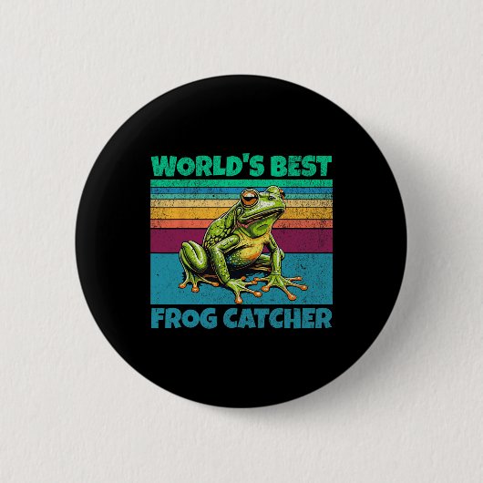 Frog Worlds Best Toad Catcher Funny Amphibien Jagd Button (Vorderseite)