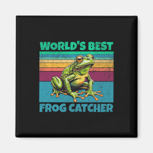 Frog Worlds Best Toad Catcher Funny Amphibien Jagd Magnet