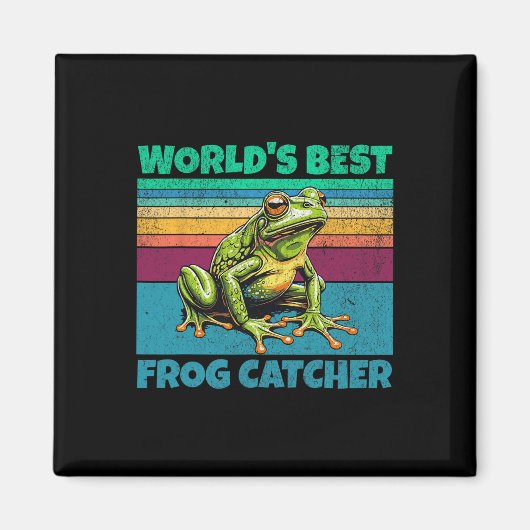 Frog Worlds Best Toad Catcher Funny Amphibien Jagd Magnet (Vorne)