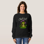 Frog Yoga Chill Out Funny Meditation Sweatshirt (Vorne ganz)