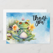 Frog Yoga Danke Karte mit Teichhintergrund (Vorne/Hinten)