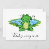 Frog Yoga Danke Karte mit Teichhintergrund (Vorne/Hinten)