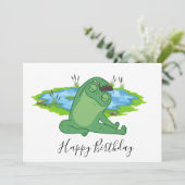 Frog Yoga Happy Birthday Dankeskarte (Stehend Vorderseite)