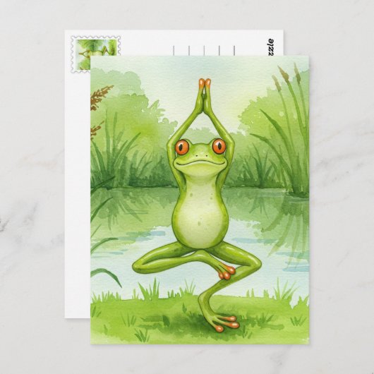 Frog Yoga Postcard Postkarte (Vorne/Hinten)