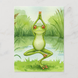 Frog Yoga Postcard Postkarte