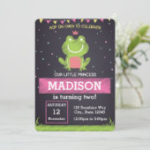 Frog zum Geburtstag Einladung (Stehend Vorderseite)