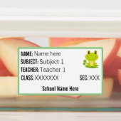 Frog Zurück zu Schullabels Name Lehrer Fach Etiketten (Befestigt)