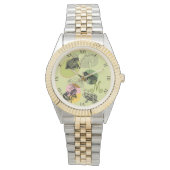 Frogcore und Mushrooms Lover Ästhetische Monogramm Armbanduhr (Vorderseite)