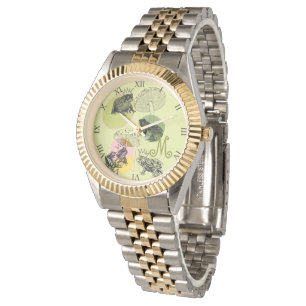 Frogcore und Mushrooms Lover Ästhetische Monogramm Armbanduhr