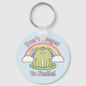 Froget nicht Niedlichen Froschpuffer lächeln Schlüsselanhänger (Vorderseite)