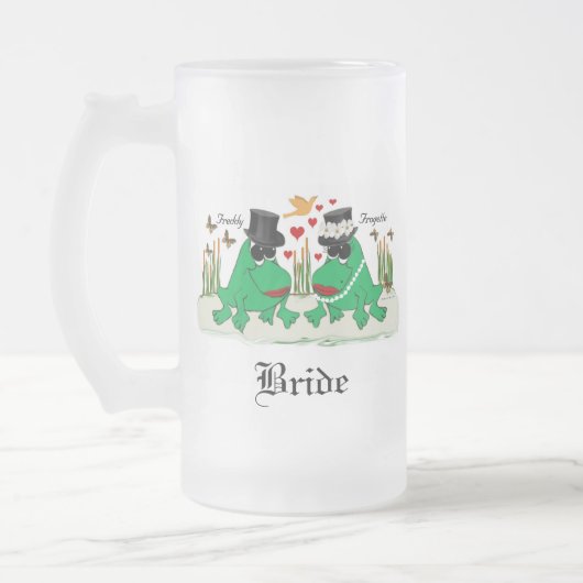 Frogette u. Freddy-Frosch Mattglas Bierglas (Links)