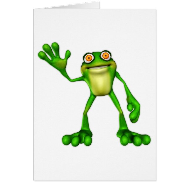 Froggie der Niedliche Cartoon Waving Frog (Vorne)