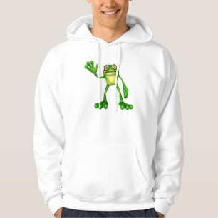 Froggie der Niedliche Cartoon Waving Frog Hoodie