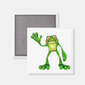Froggie der Niedliche Cartoon Waving Frog Magnet (Vorderseite/Rückseite)