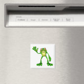 Froggie der Niedliche Cartoon Waving Frog Magnet (In Situ (Geschirrspüler))
