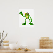 Froggie der Niedliche Cartoon Waving Frog Poster (Küche)