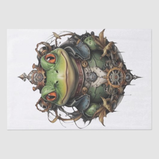 Froggie Frog Steampunk, Dekoupage Tissue Paper Seidenpapier (Vorderseite)