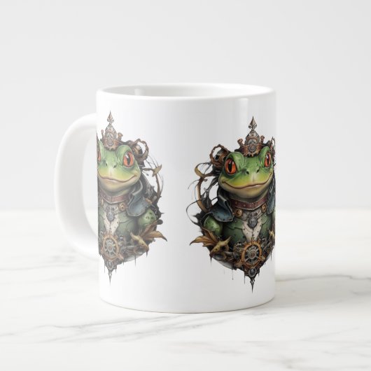 Froggie Frog Steampunk Design, Jumbo-Tasse (Vorderseite Links)