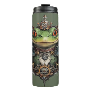Froggie Frog Steampunk Design, Thermosbecher