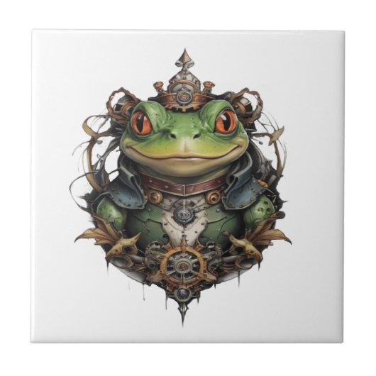 Froggie Frog Steampunk Fliese (Vorderseite)