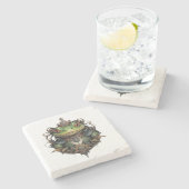 Froggie Frog Steampunk Steinuntersetzer (Seitenansicht)