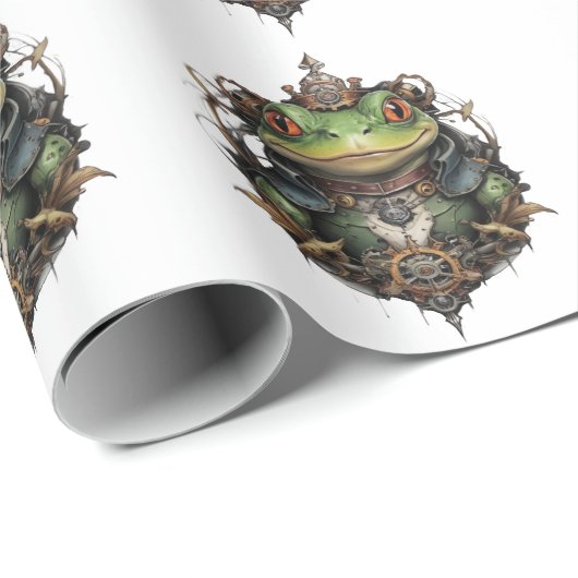 Froggie Frosch Steampunk-Design, Geschenkpapier (Rolleneckpunkt)