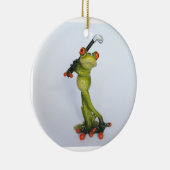 Froggie Golfer Keramik Ornament (Rechts)