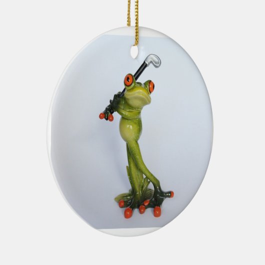 Froggie Golfer Keramik Ornament (Rechts)