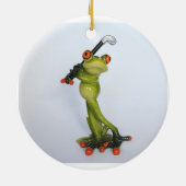 Froggie Golfer Keramik Ornament (Hinten)