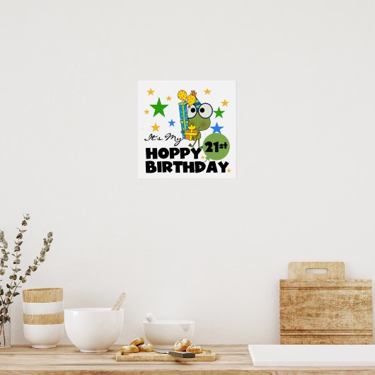 Froggie Hoppy 21. Geburtstag Poster (Küche)