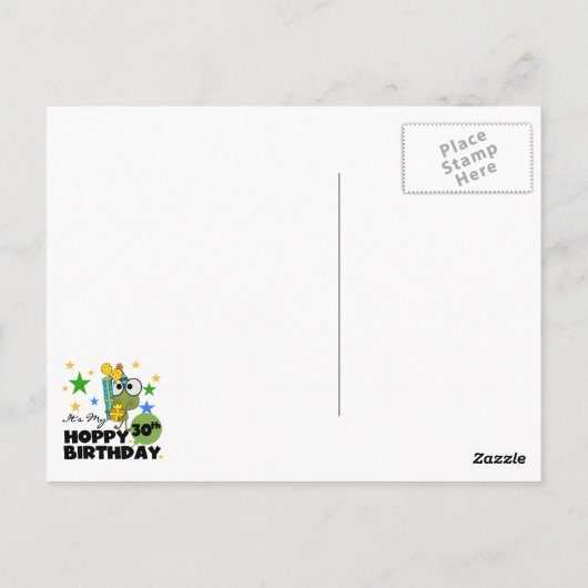 Froggie Hoppy 30. Geburtstag Postkarte (Rückseite)