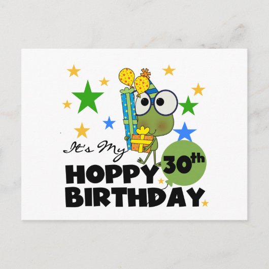 Froggie Hoppy 30. Geburtstag Postkarte (Vorderseite)