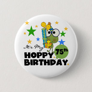 Froggie Hoppy 75. Geburtstag Button