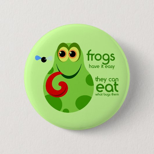 Froggie Knopf ist hellgrüner Spaß Button (Vorderseite)