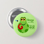 Froggie Knopf ist hellgrüner Spaß Button (Vorne & Hinten)