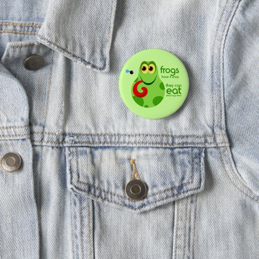 Froggie Knopf ist hellgrüner Spaß Button (Beispiel)