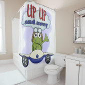 Froggie-Pilot im Flugzeug auf und ab Duschvorhang (Beispiel)