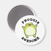 Froggin Phantastisch Funny Animal Frog Puff Magnet (Vorderseite/Rückseite)