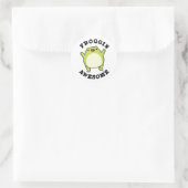 Froggin Phantastisch Funny Frog Pub Runder Aufkleber (Tasche)