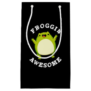 Froggin Phantastisch Funny Frog Pun Dark BG Kleine Geschenktüte