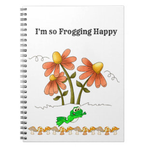 Frogging Happy Mushroom Notebook Notizblock