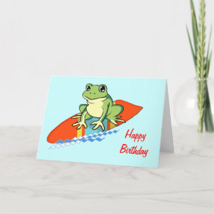 Froggy auf einem Surfboard Geburtstag Karte