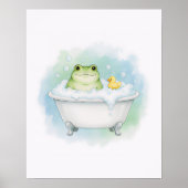 Froggy Bath Time Fun Kids Bathroom Wall Art Poster (Vorne)
