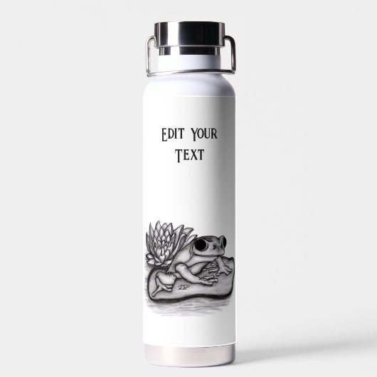 Froggy , Bearbeiten Sie Ihren Text Trinkflasche (Rückseite)