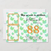 Froggy Birthday Party Drei benutzerdefinierte Foto Einladung (Vorderseite)