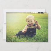 Froggy Birthday Party Drei benutzerdefinierte Foto Einladung (Rückseite)