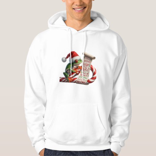 Froggy Christmas! Hop, Sip, Repeat! Red-Eyed Tree  Hoodie (Vorderseite)